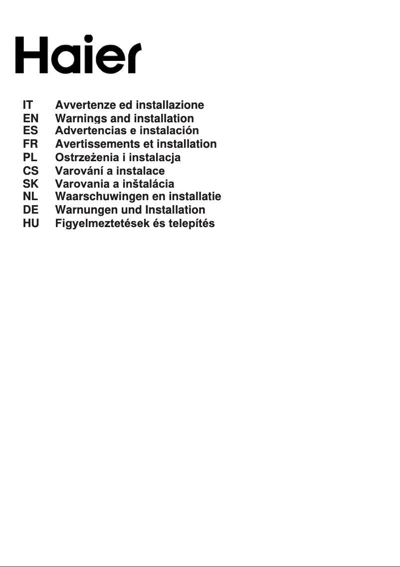 Página 1 del manual Ficha técnica Haier HATS9CBS6BVOC