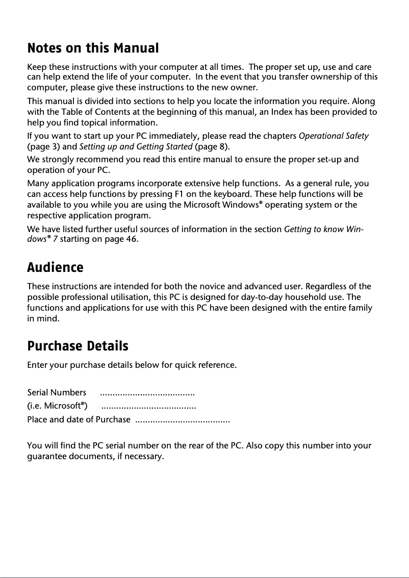 Página nº 1 - Manual de usuario Medion Akoya E4060 D (MD 8369)