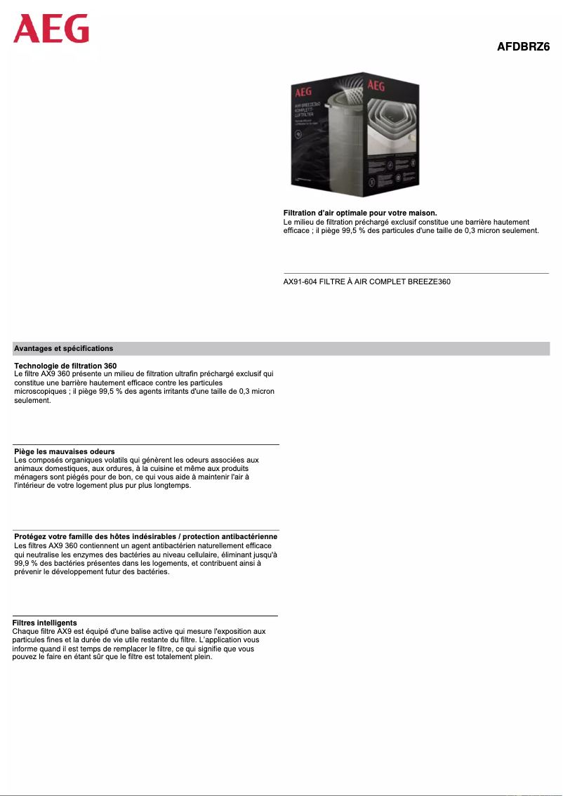 Página 1 del manual Manual de usuario AEG AFDBRZ6