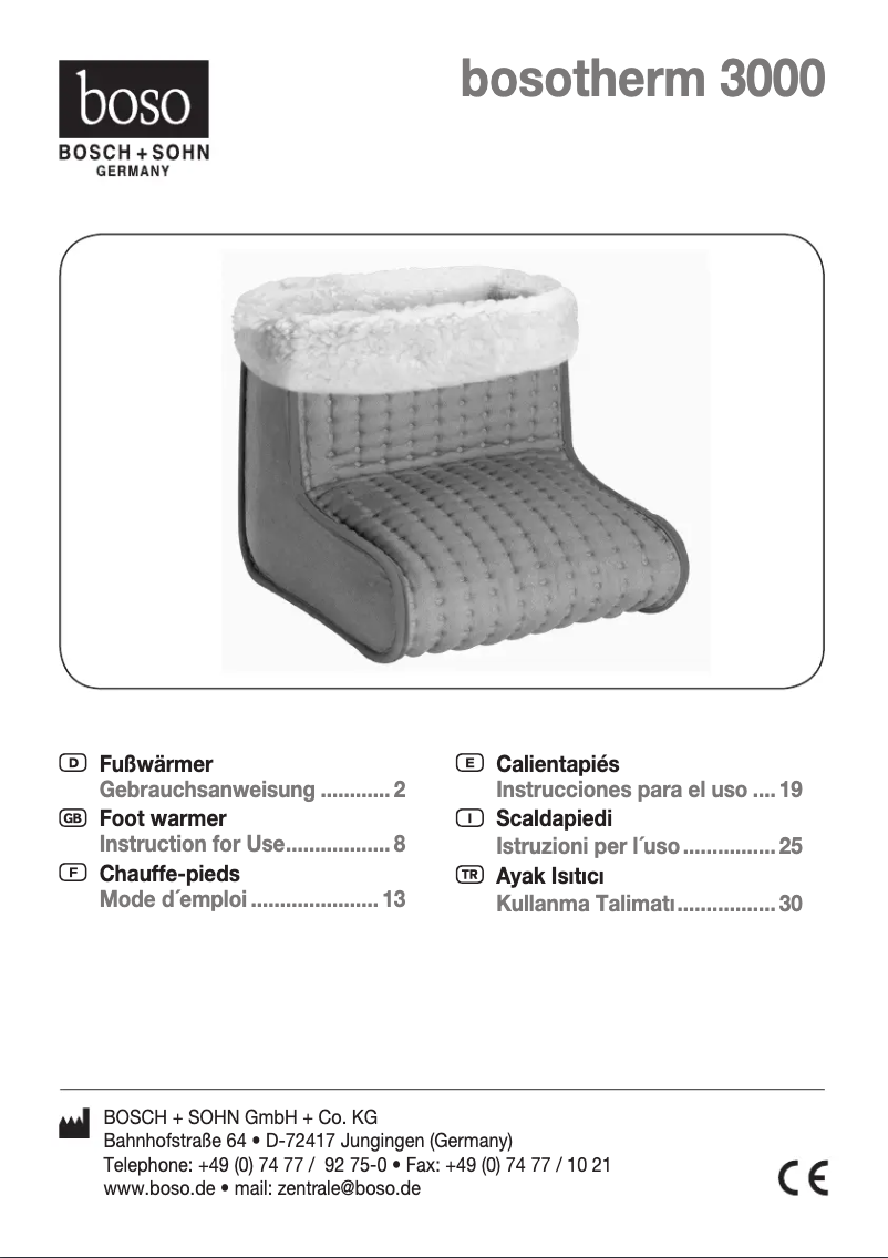 Imagen de la primera página del manual del dispositivo Bosotherm 3000
