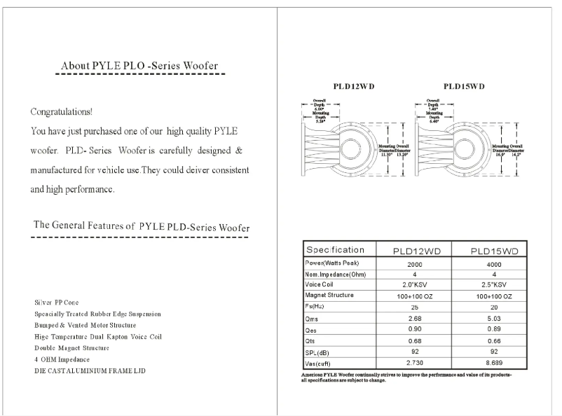Imagen de la primera página del manual del dispositivo PLD12WD