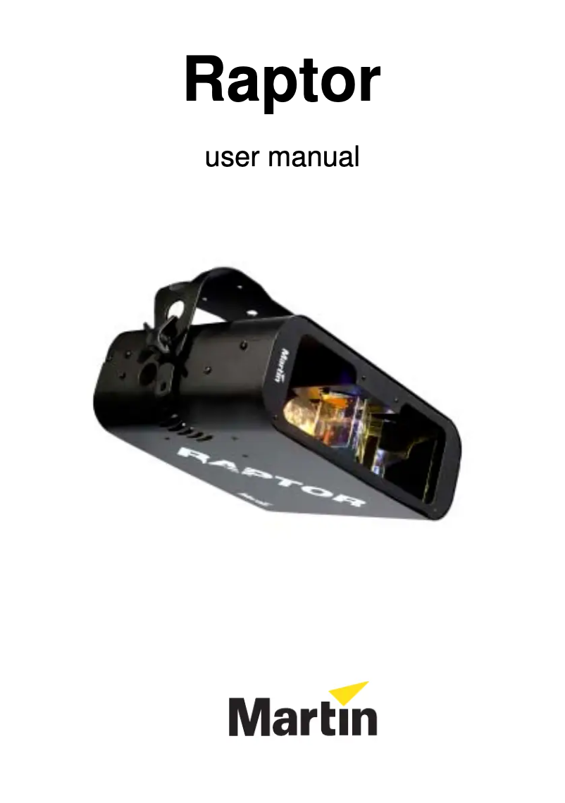 Imagen de la primera página del manual del dispositivo Raptor