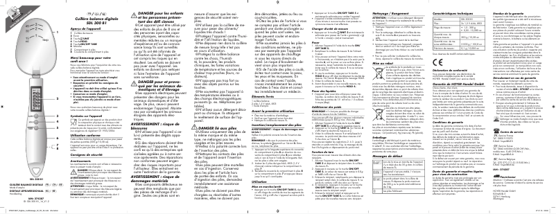 Imagen de la primera página del manual del dispositivo SDL 300 B1