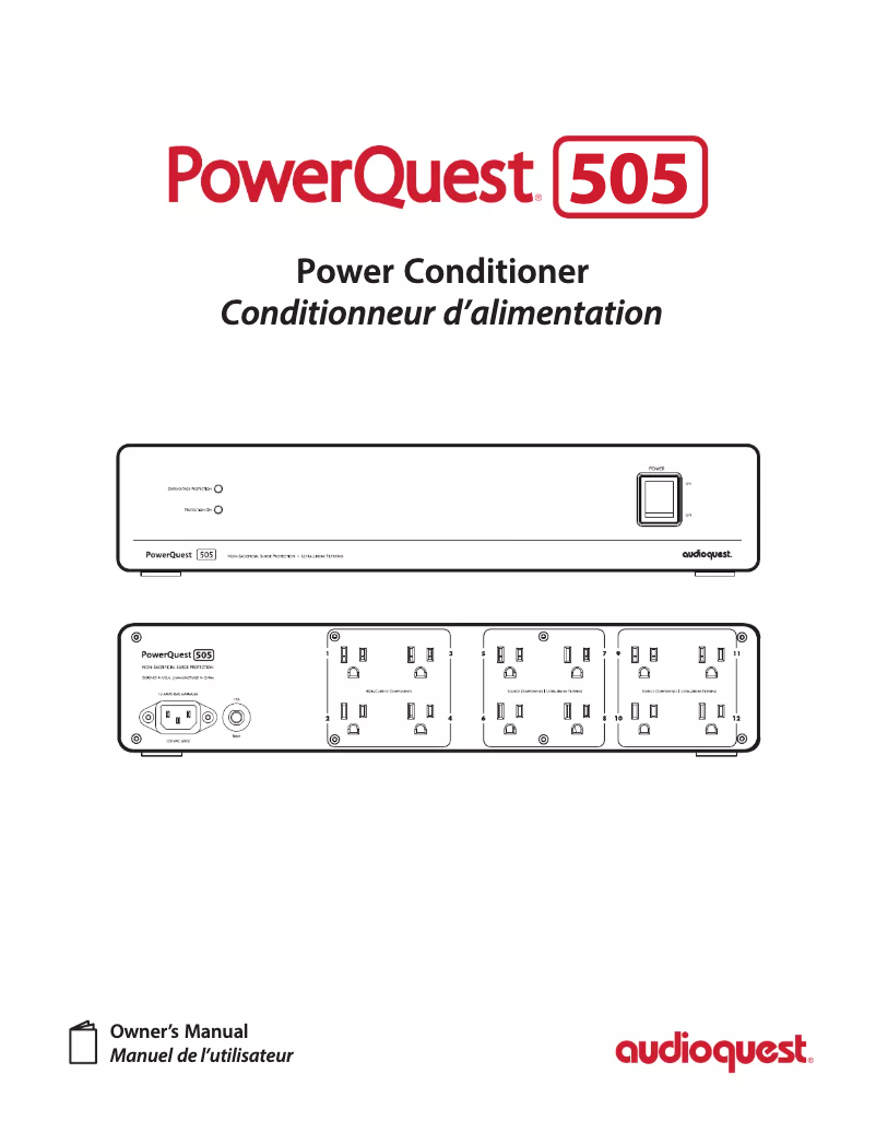 Imagen de la primera página del manual del dispositivo PowerQuest 505