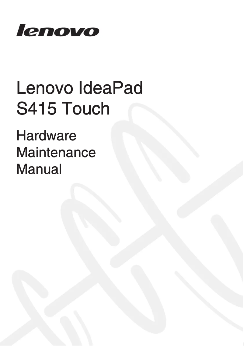 Imagen de la primera página del manual del dispositivo IdeaPad S415 Touch