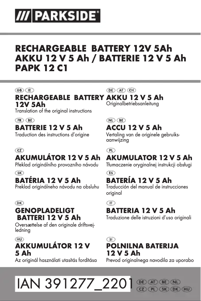 Imagen de la primera página del manual del dispositivo PAPK 12 D1