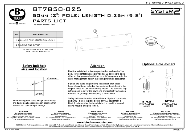 Imagen de la primera página del manual del dispositivo System 2 BT7850-025