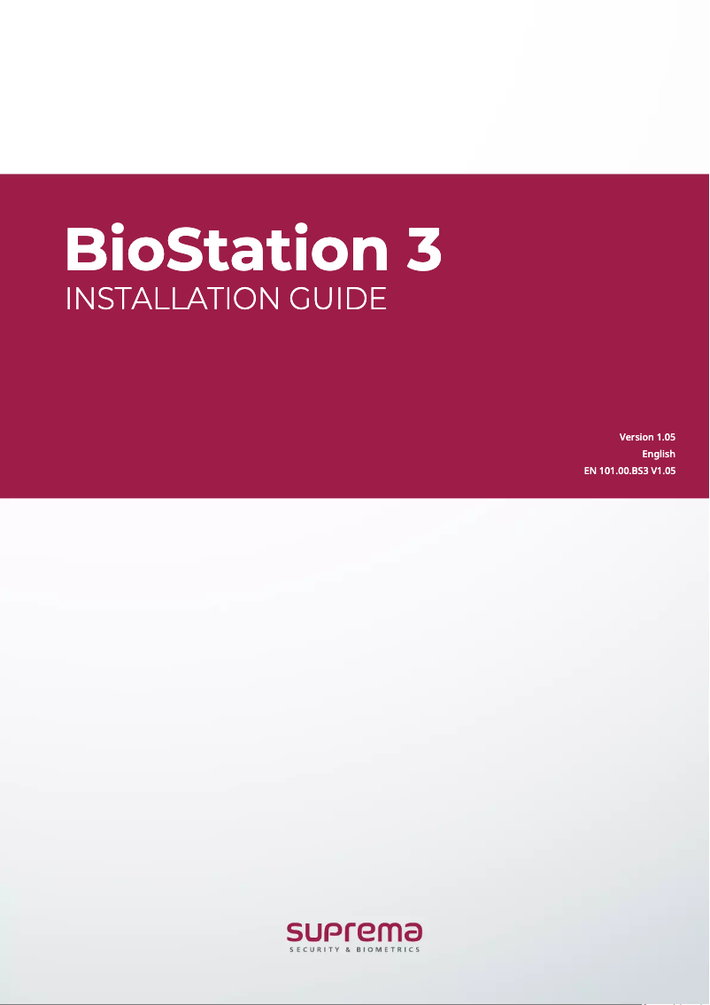 Página 1 del manual Manual de usuario Suprema BioStation 3