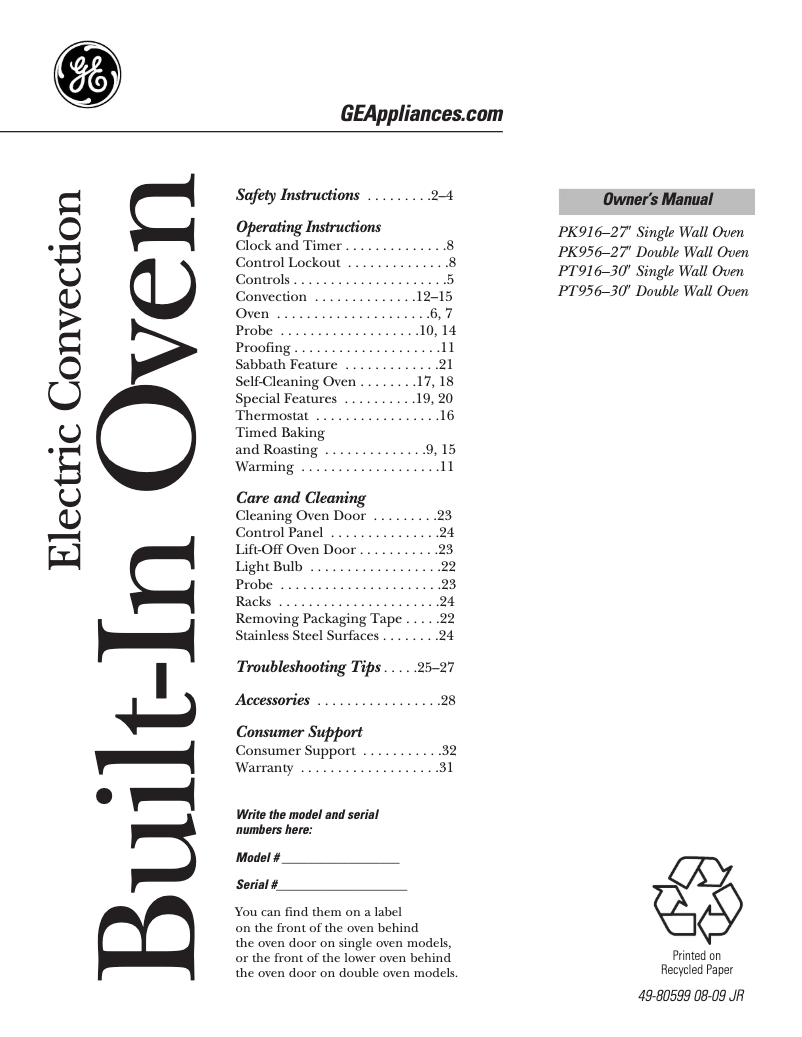 Imagen de la primera página del manual del dispositivo PT916BMBB