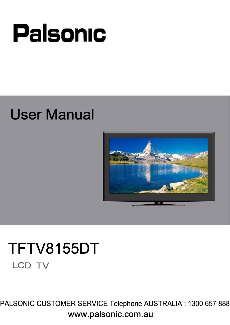 Página nº 1 - Manual de usuario Palsonic TFTV8155DT