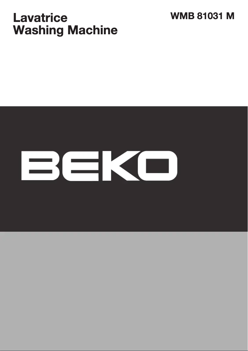 Página 1 del manual Manual de usuario Beko WMB 81031 M