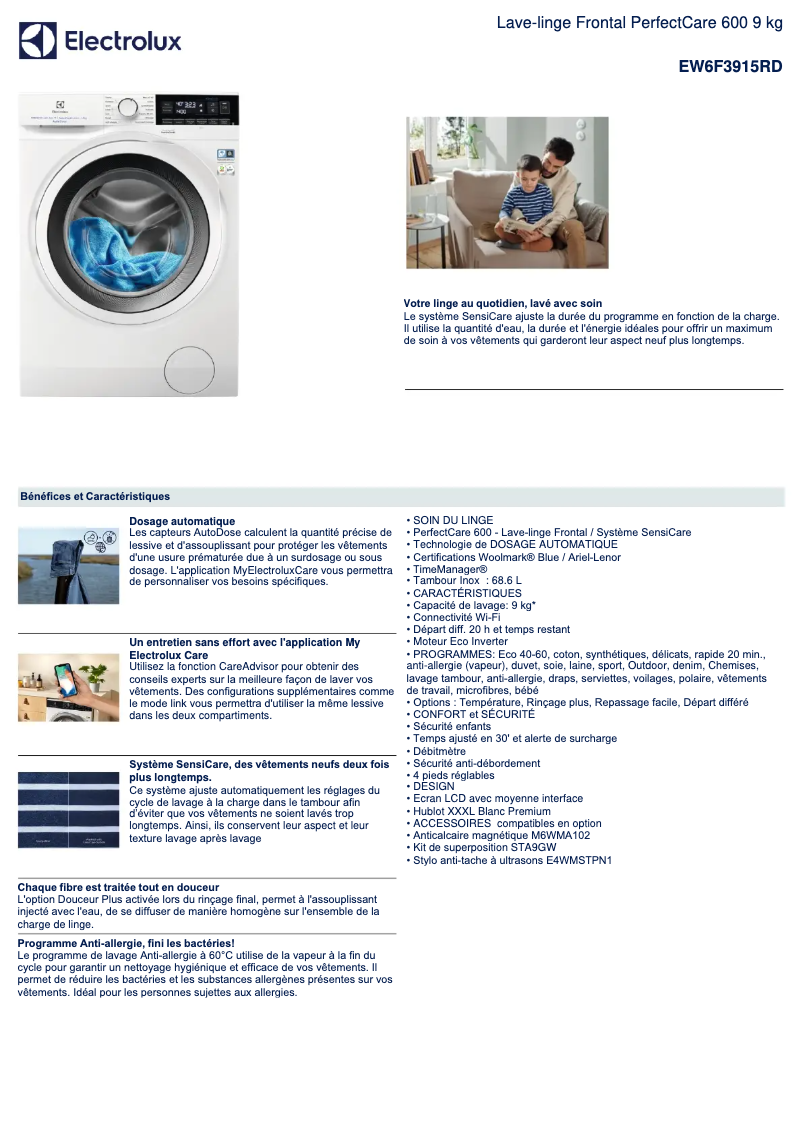 Imagen de la primera página del manual del dispositivo EW6F3915RD