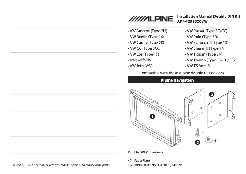 Imagen de la primera página del manual del dispositivo APF-F291320VW
