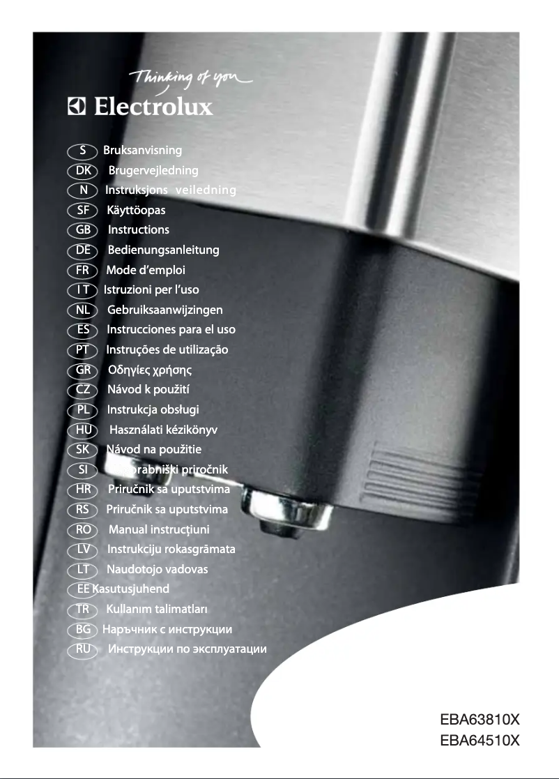 Página 1 del manual Manual de usuario Electrolux EBA63810X