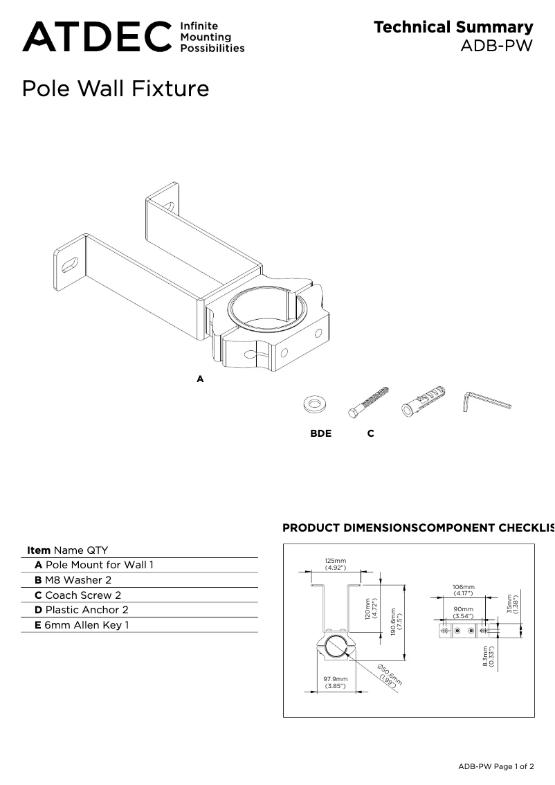 Imagen de la primera página del manual del dispositivo ADB-PW
