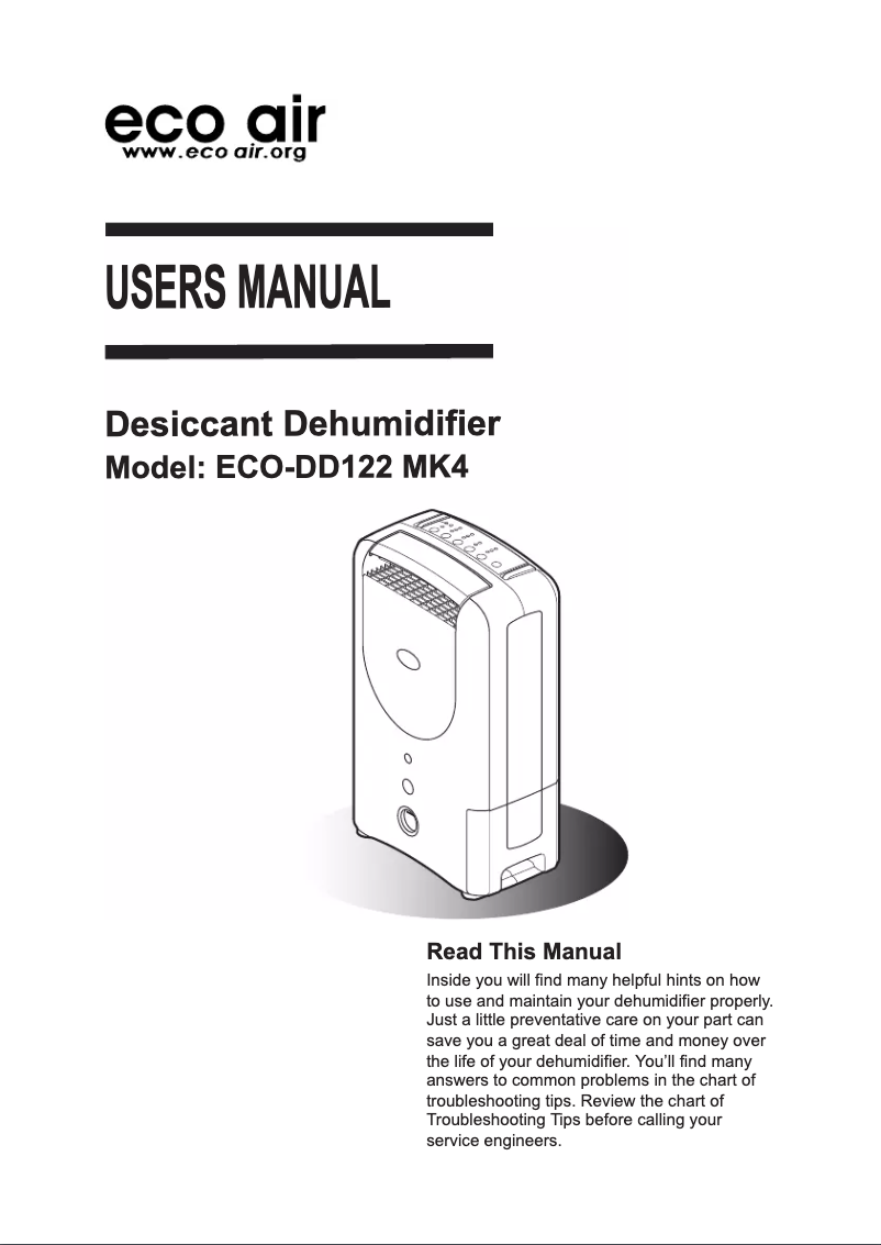 Página 1 del manual Manual de usuario EcoAir ECO-DD122 MK4
