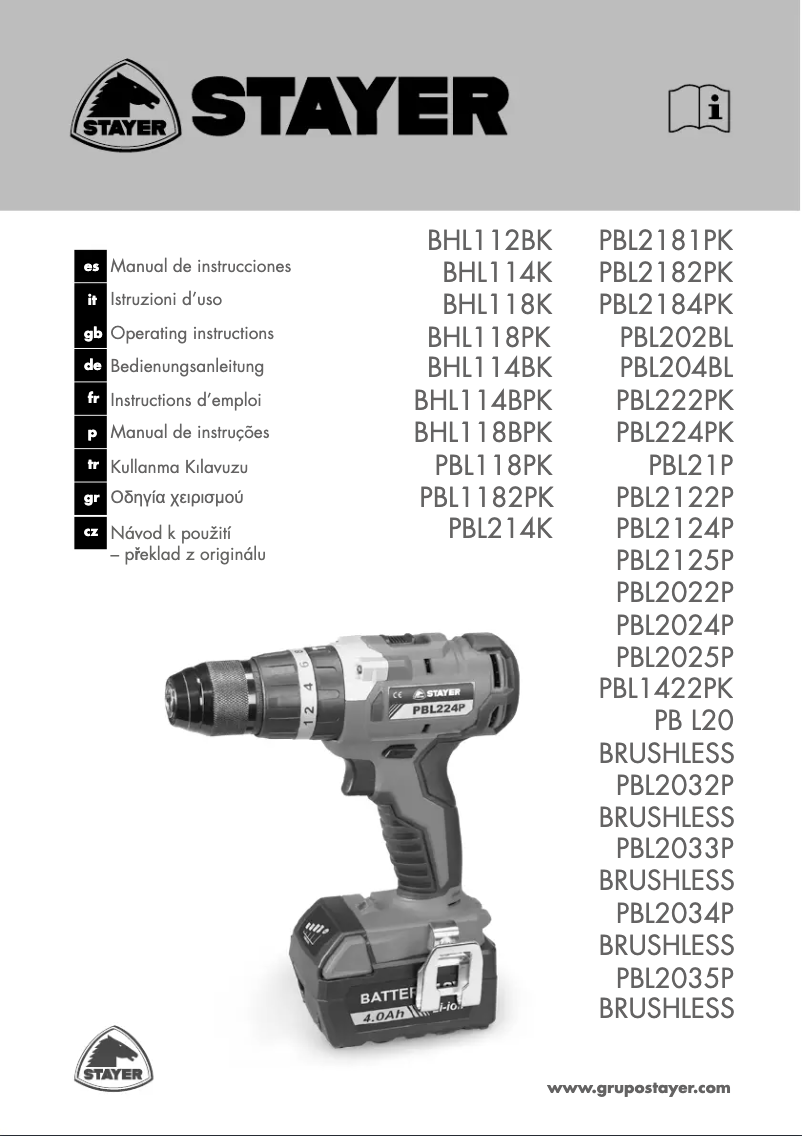 Página 1 del manual Manual de usuario Stayer BHL 118 B P K