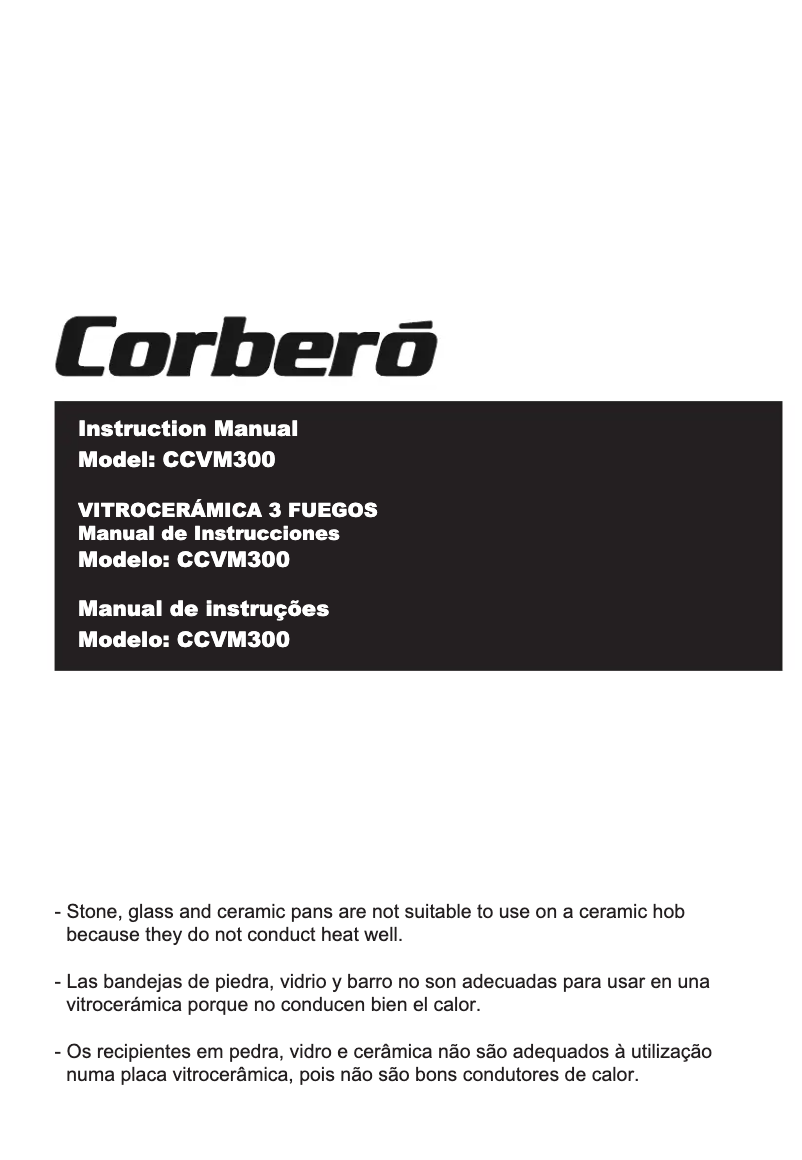 Página 1 del manual Manual de usuario Corbero CCVM300