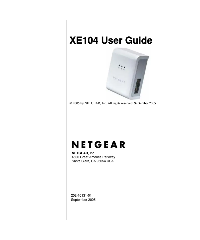 Imagen de la primera página del manual del dispositivo XE104