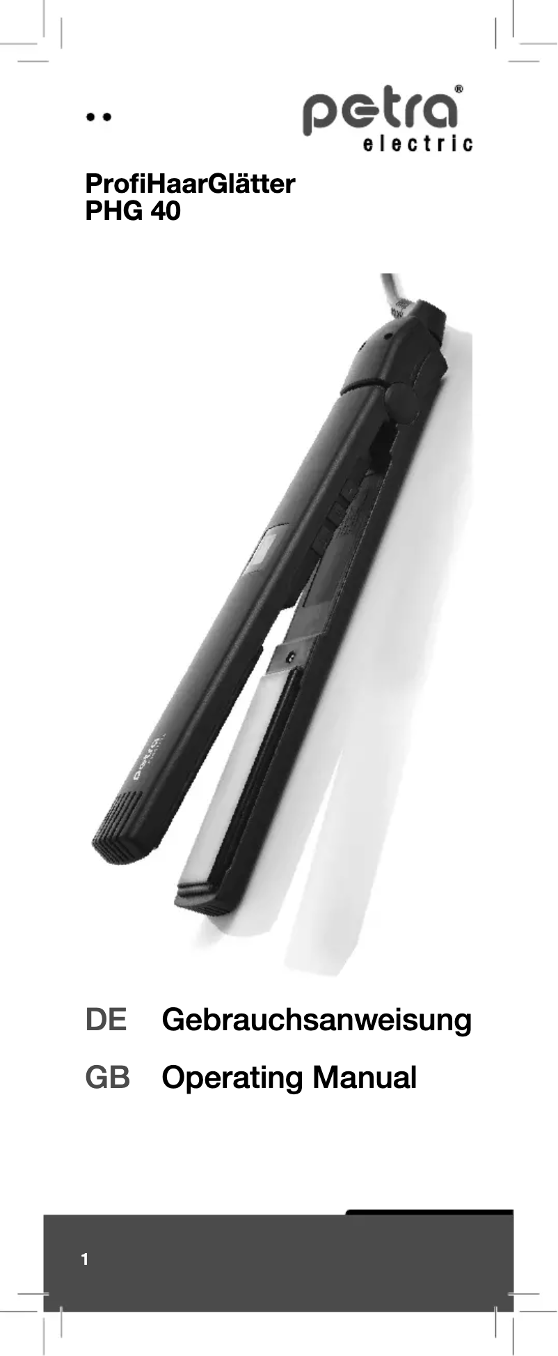 Página nº 1 - Manual de usuario Petra Electric PHG 40
