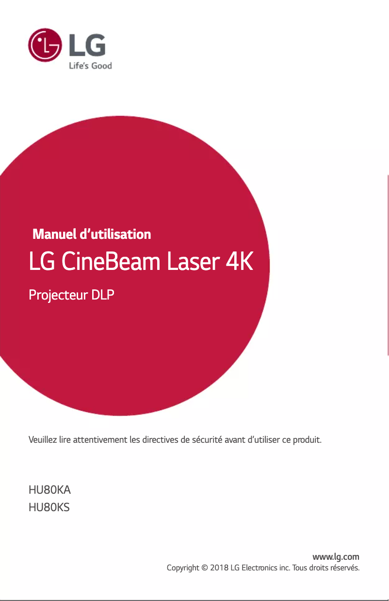 Página nº 1 - Manual de usuario LG CineBeam Laser 4K HU80KA