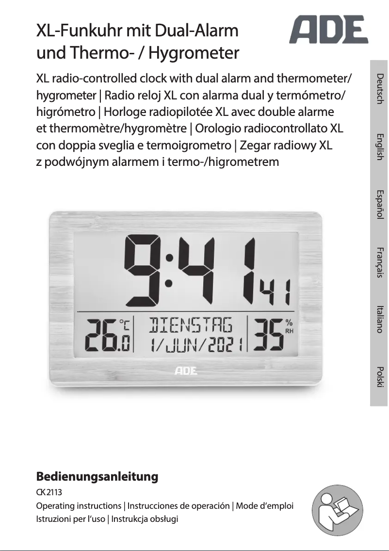 Página 1 del manual Manual de usuario ADE CK 2113