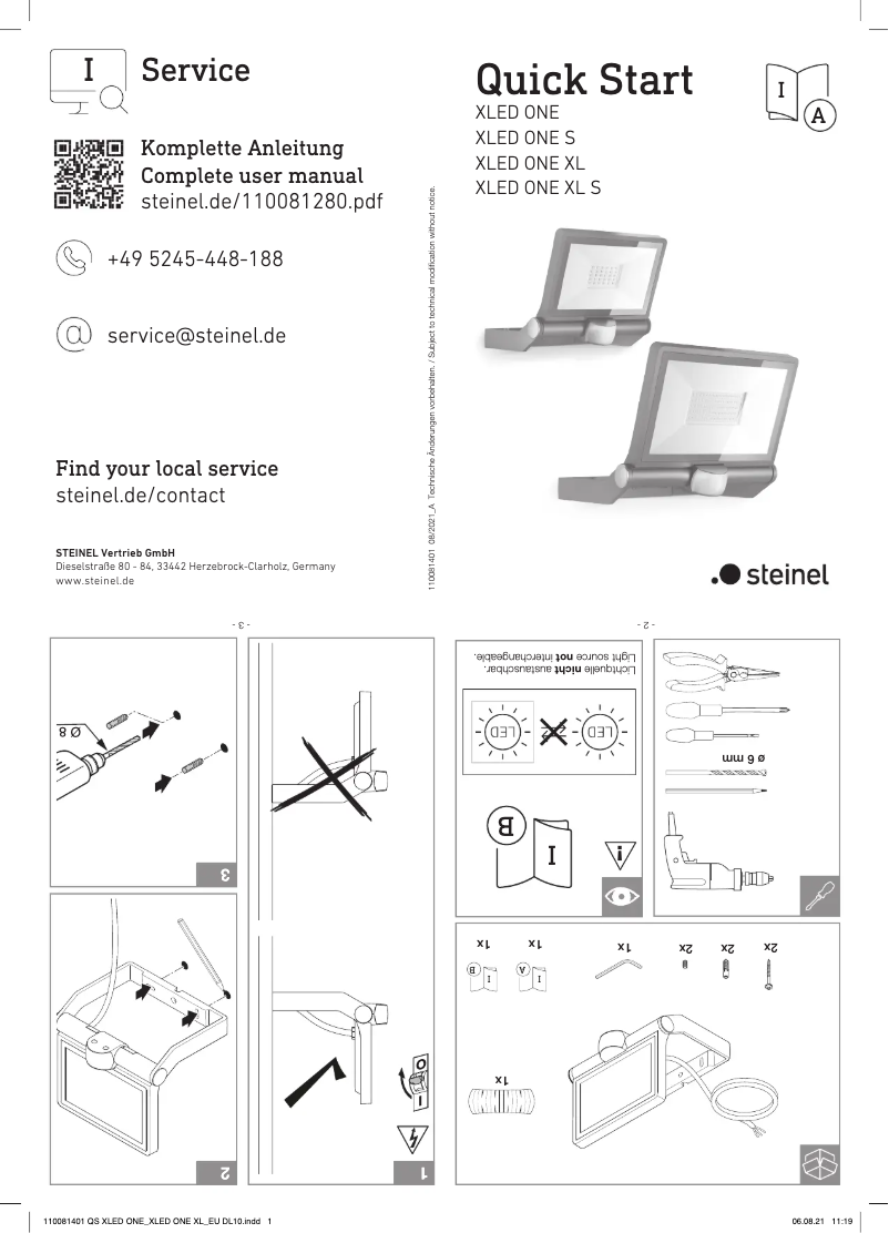 Imagen de la primera página del manual del dispositivo XLED ONE