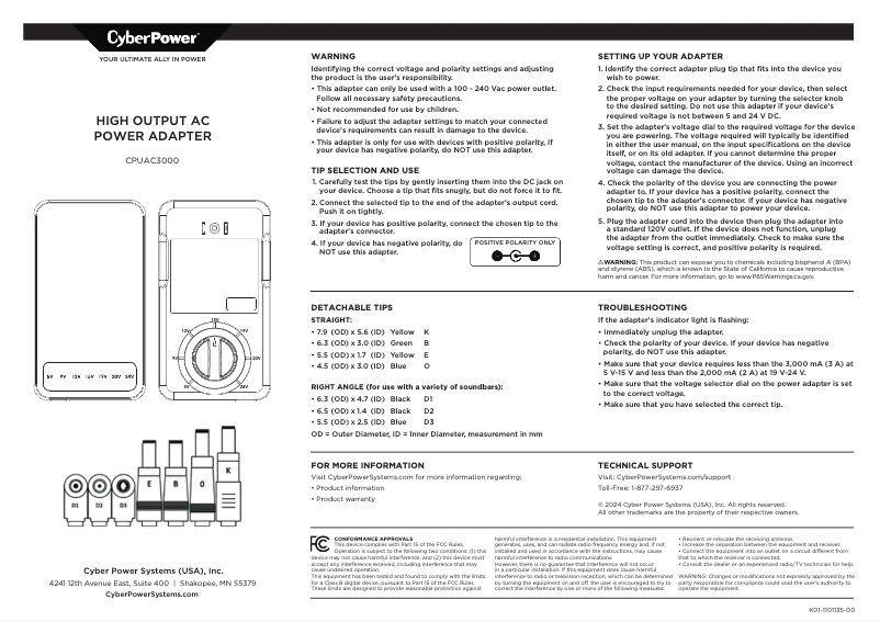 Imagen de la primera página del manual del dispositivo CPUAC3000