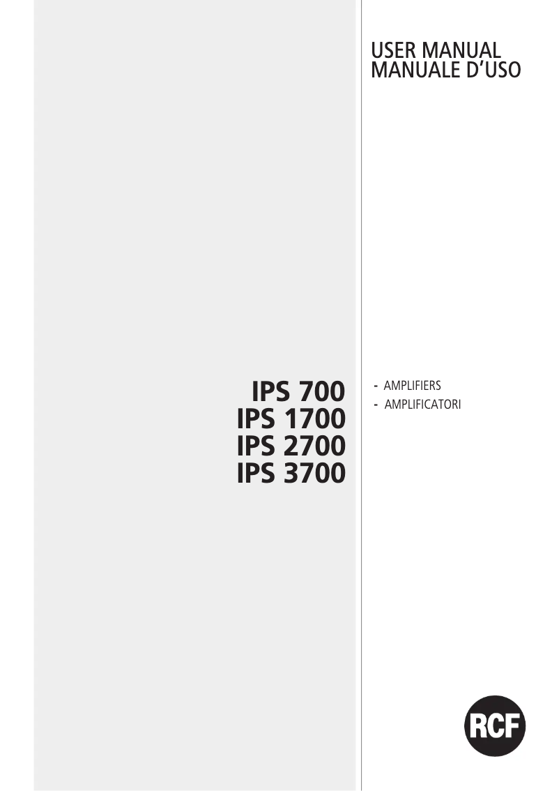 Página nº 1 - Manual de usuario RCF IPS 2700