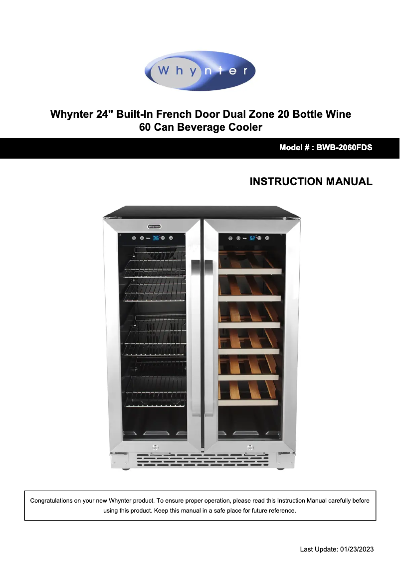 Imagen de la primera página del manual del dispositivo BWB-2060FDS
