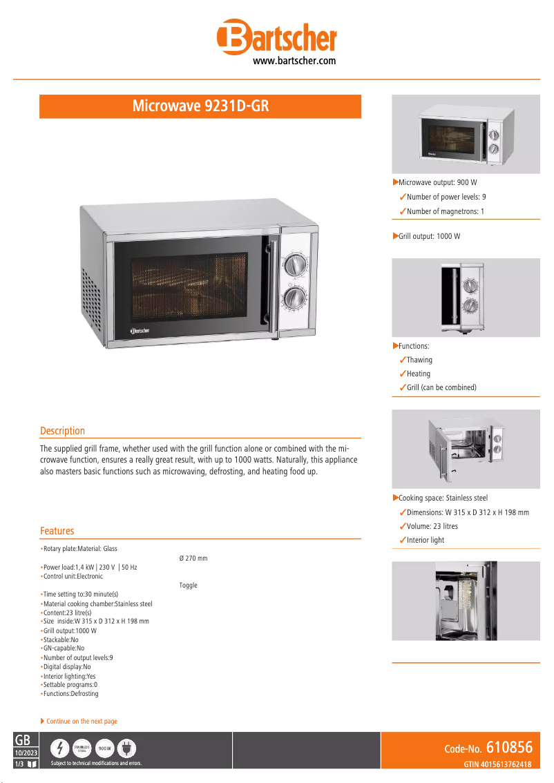 Imagen de la primera página del manual del dispositivo 9231D-GR