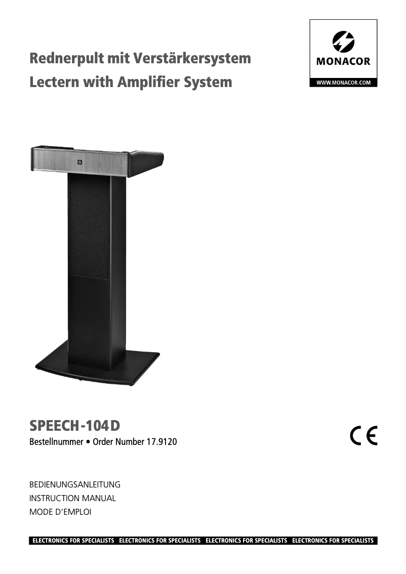 Imagen de la primera página del manual del dispositivo SPEECH-104D