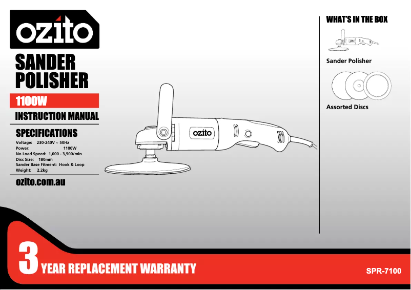 Página 1 del manual Manual de usuario Ozito SPR-7100