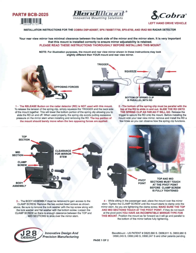 Imagen de la primera página del manual del dispositivo BCB-2025