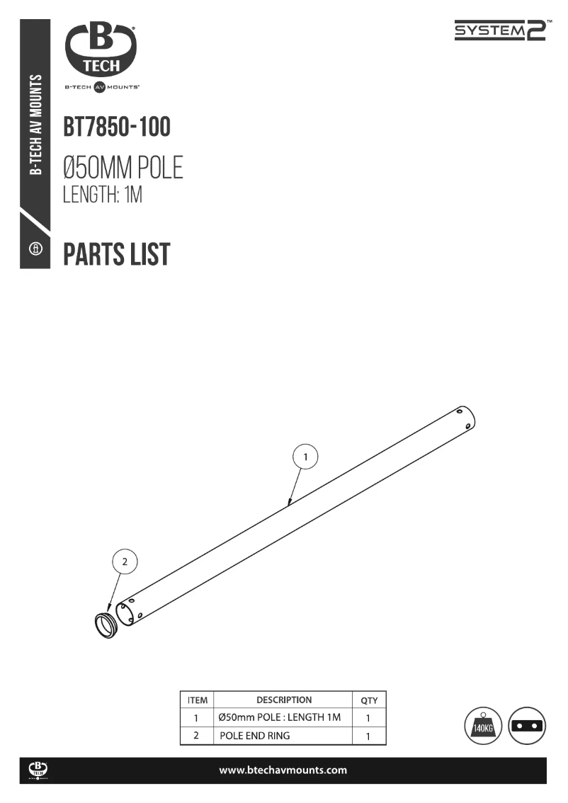 Página nº 1 - Manual de usuario B-Tech BT7850-100