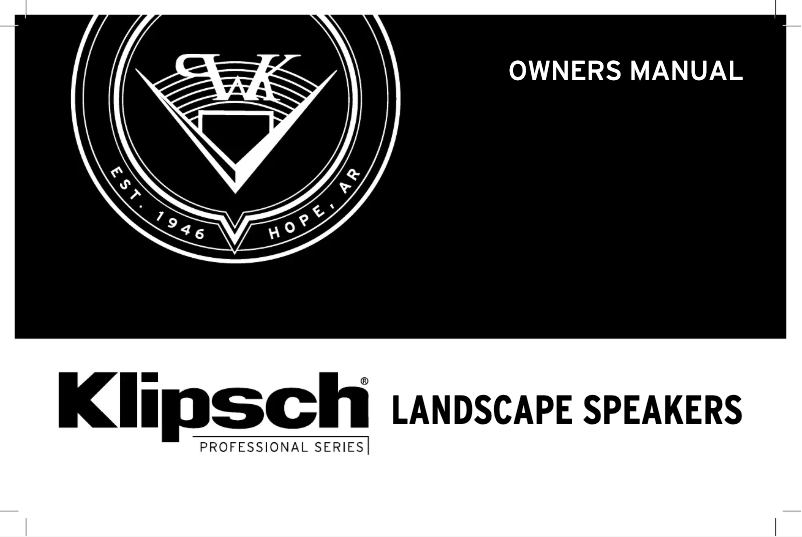 Página 1 del manual Manual de usuario Klipsch PRO-10-GS