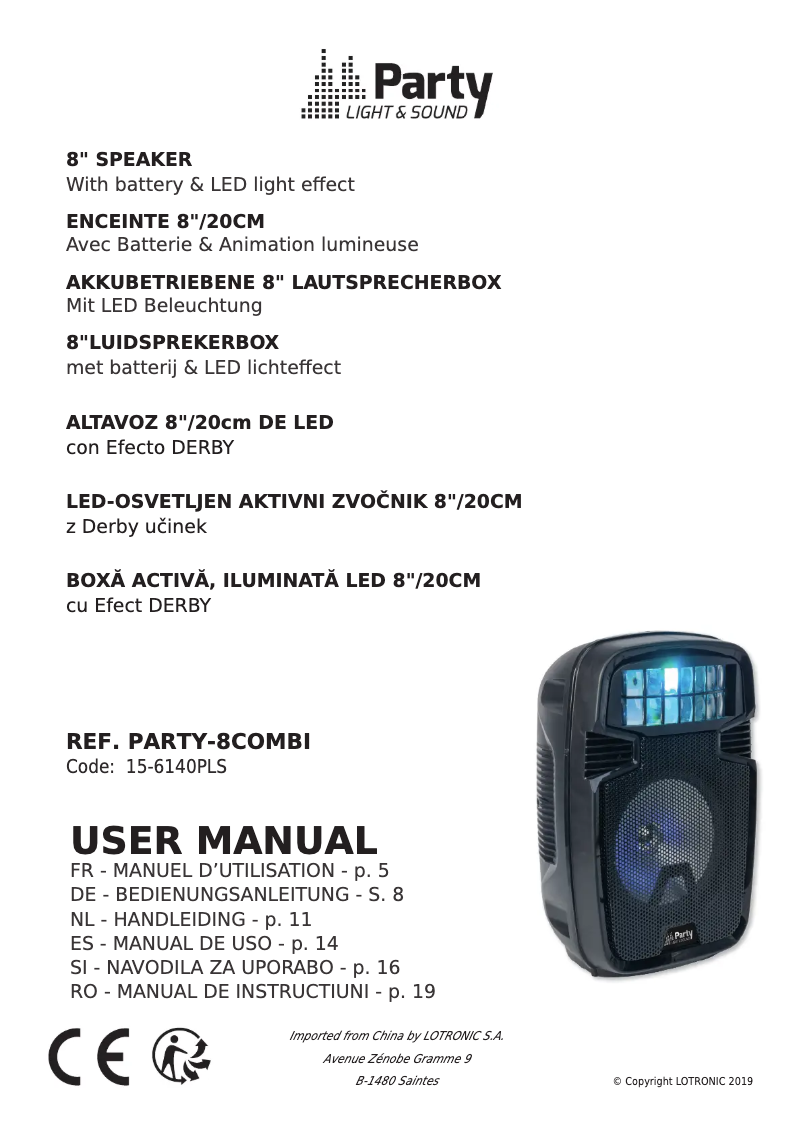 Página 1 del manual Manual de usuario Party light & sound PARTY-8COMBI