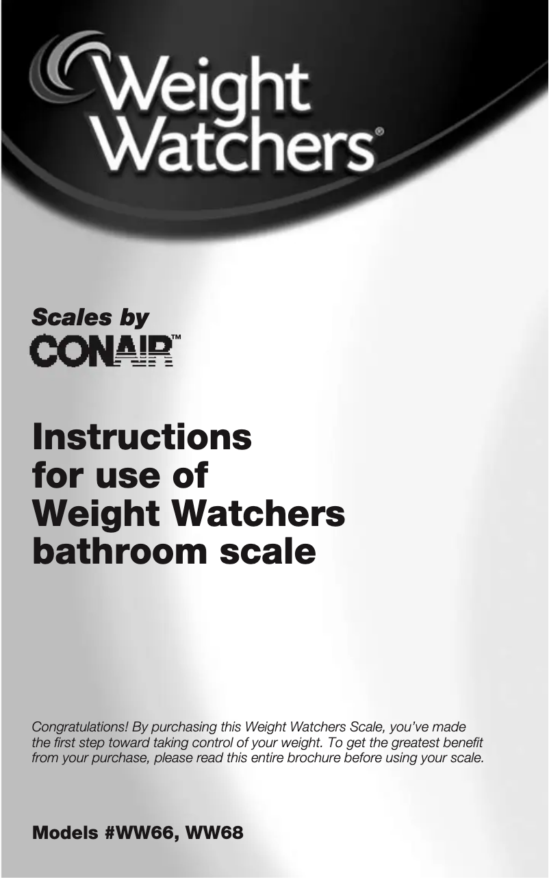 Página 1 del manual Manual de usuario Conair Weight Watchers WW68