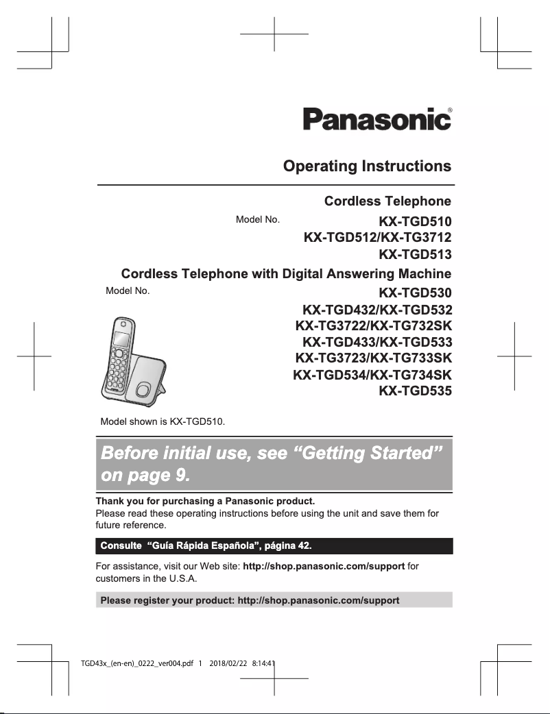 Página 1 del manual Manual de usuario Panasonic KX-TGD433