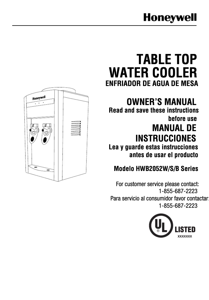 Página 1 del manual Manual de usuario Honeywell HWB2052W