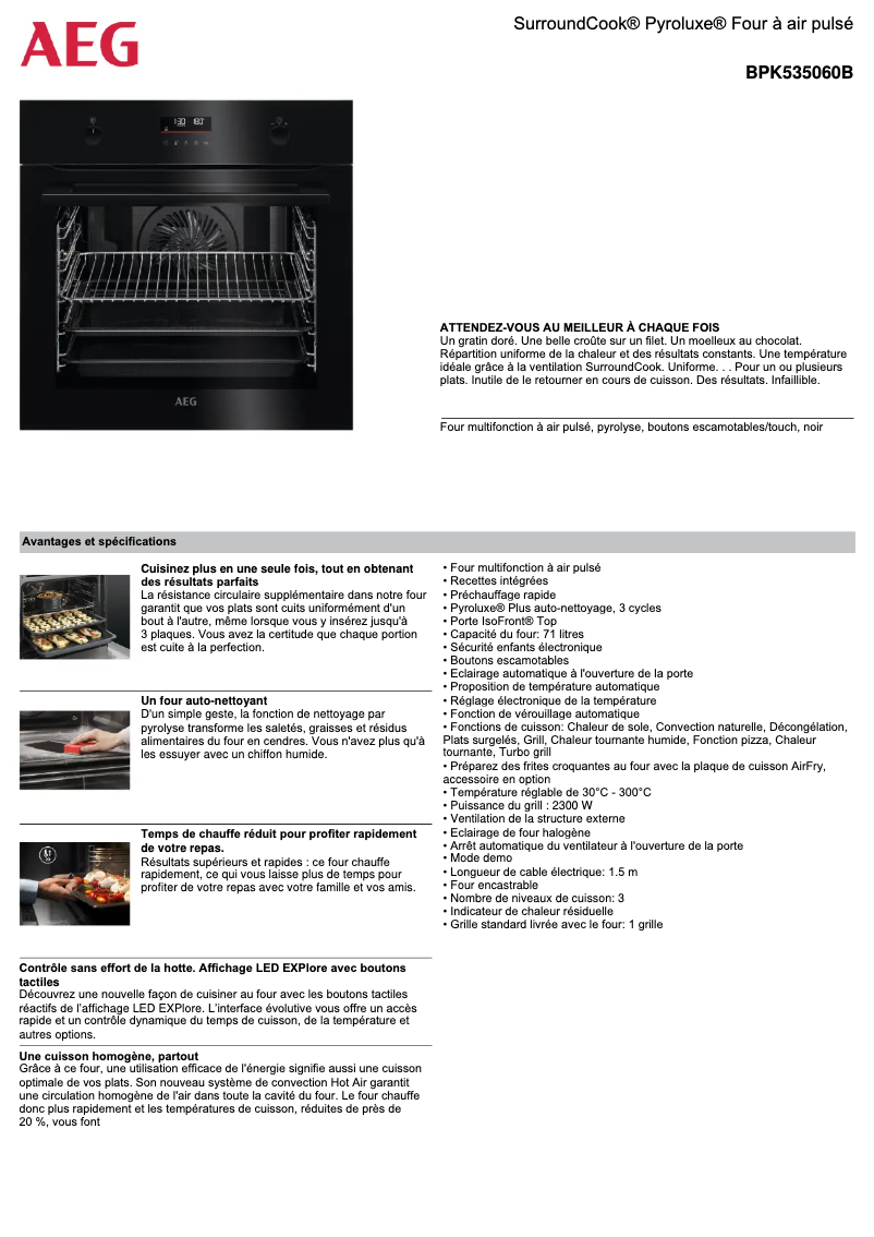 Página nº 1 - Ficha técnica AEG BPK535060B