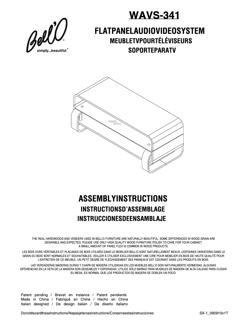 Página nº 1 - Manual de usuario Bell'O WAVS-341