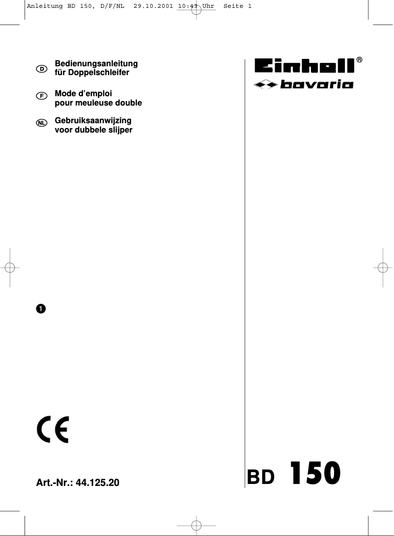 Página 1 del manual Manual de usuario Bavaria by Einhell BD 150