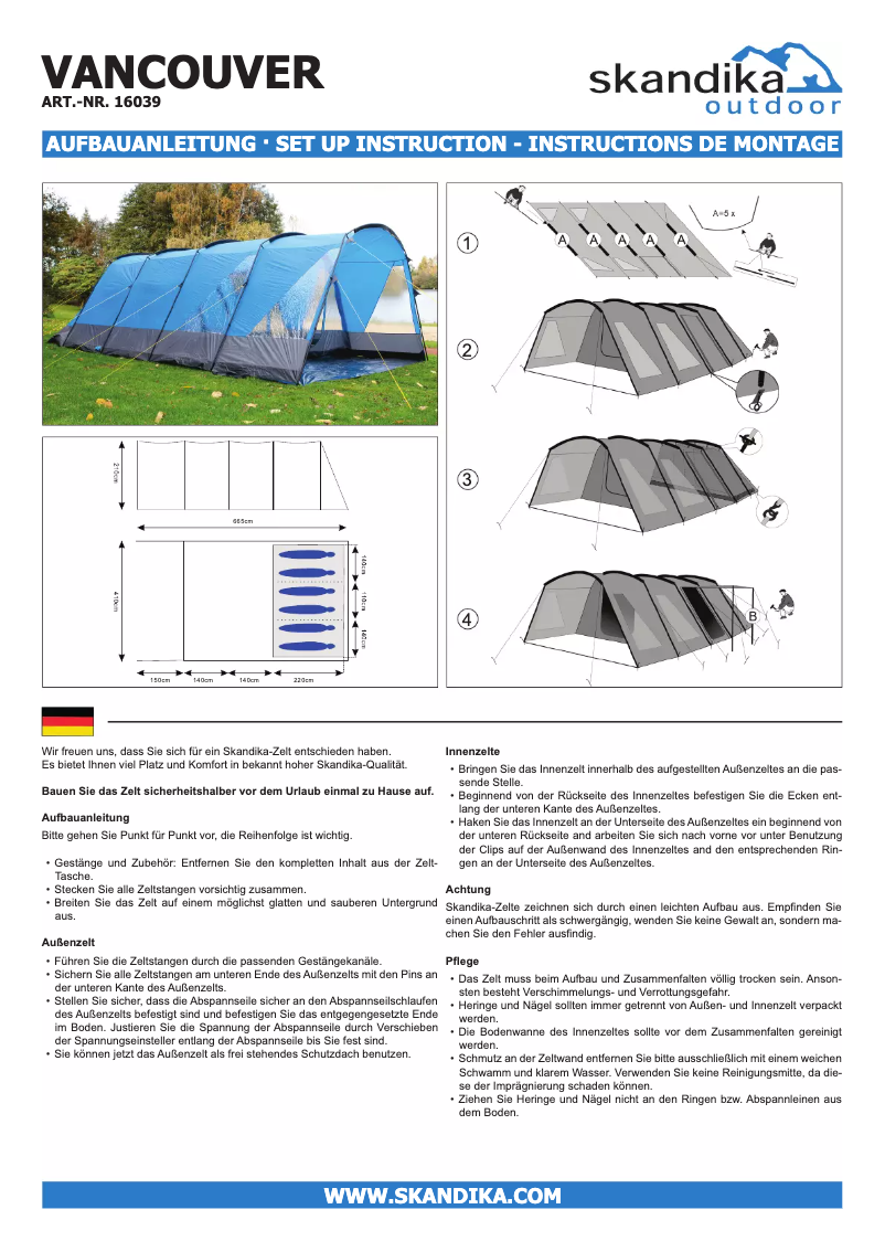 Imagen de la primera página del manual del dispositivo Vancouver