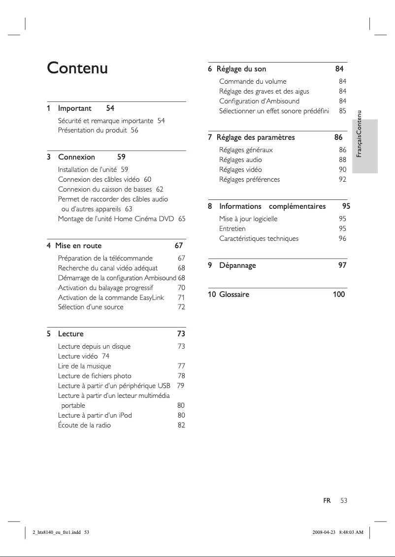 Imagen de la primera página del manual del dispositivo HTS8150