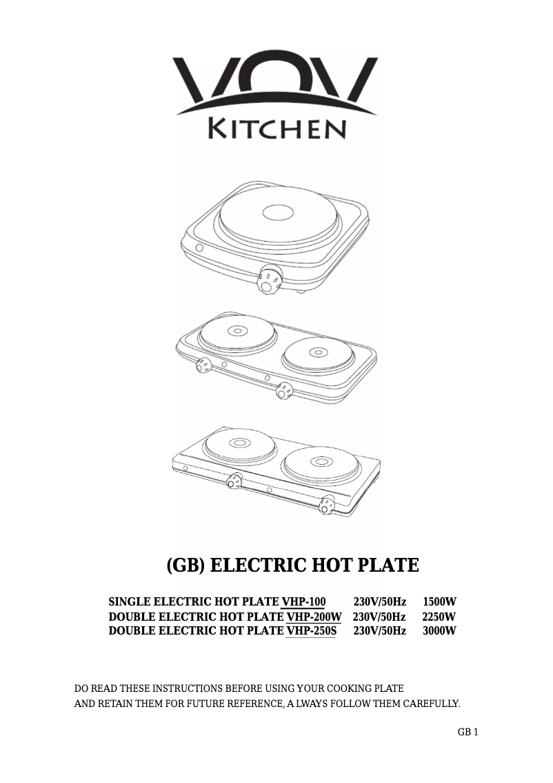 Página 1 del manual Manual de usuario VOV VHP-100