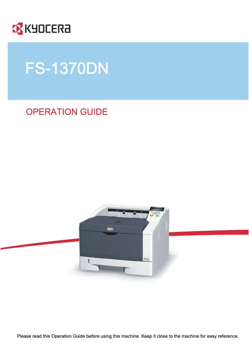 Imagen de la primera página del manual del dispositivo FS-1370DN/KL3