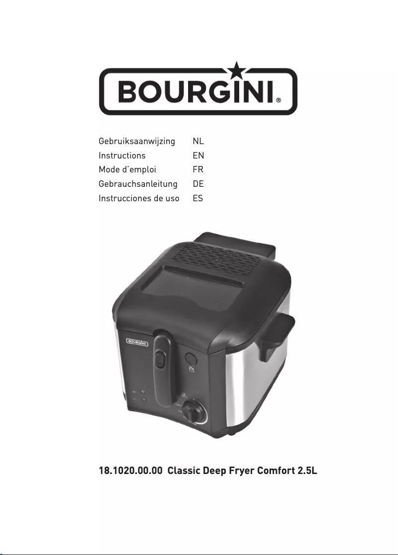 Página 1 del manual Manual de usuario Bourgini Classic Deep Fryer Comfort 2.5L 18.1020.00.00
