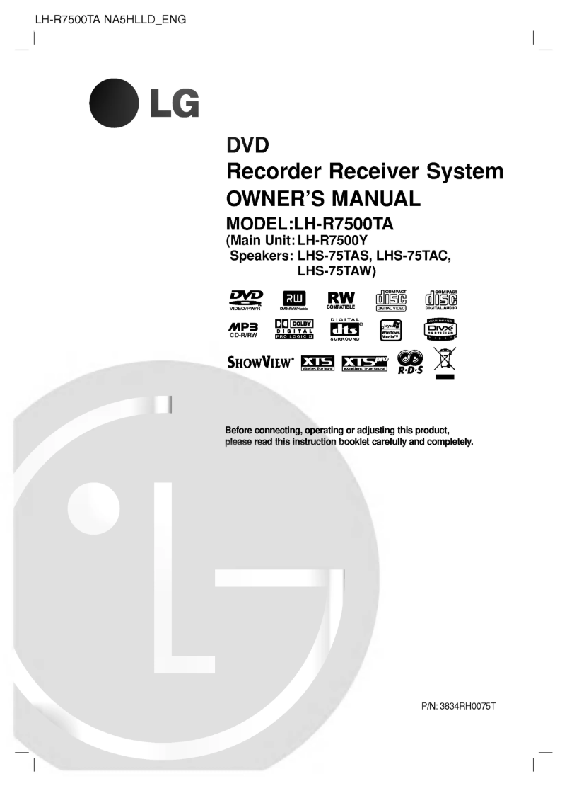 Página nº 1 - Manual de usuario LG LH-R7500TA