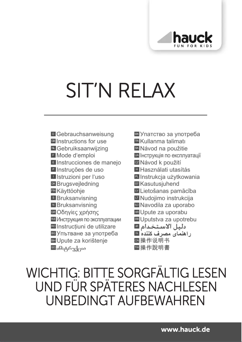 Imagen de la primera página del manual del dispositivo Sit'N Relax